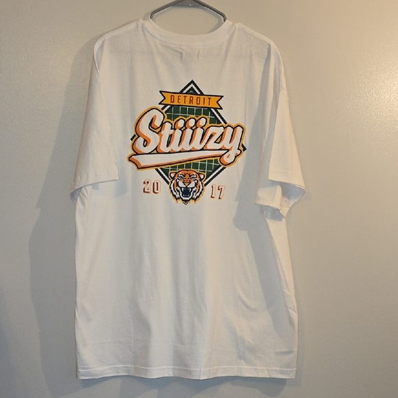 Detroit Tigers Collab With Stiiizy Cannabis Tee White Made In USA NIB LOT A - Picture 3 of 5